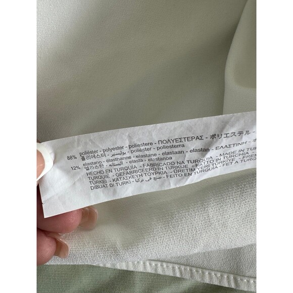 Zara Oyster White Lapel Collar Side Ruched Corset Waist Faux Wrap Mini Dress XS - Picture 12 of 12